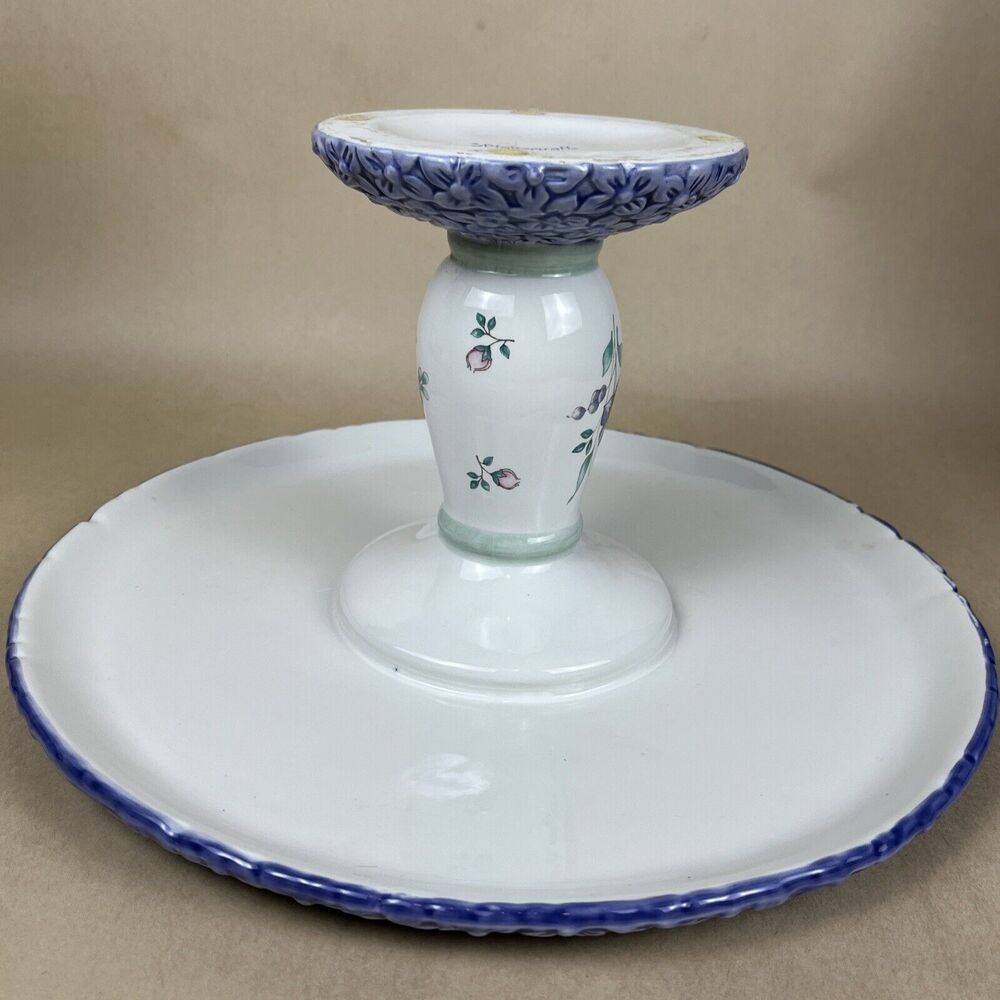 HTF PFALTZGRAFF April Embrossed‎ Floral Pedestal Cake Plate Stand 12" D Mint - Picture 9 of 13